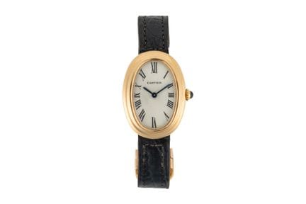 Cartier: Damen-Armbanduhr „Bagnoire“ aus 18 Karat 