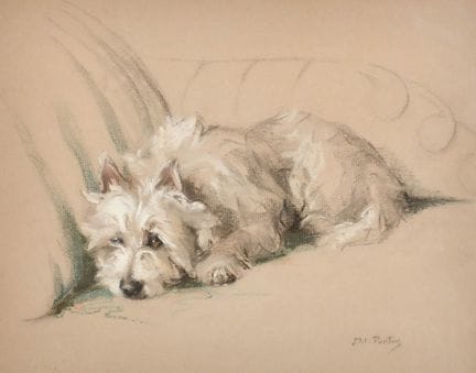 玛乔丽·I·波特（20世纪），英国艺术家。《休憩》，粉彩画，署名，背面标签上有题记，10.5英寸×1