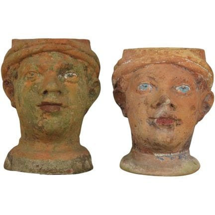 Pair of terracotta planters. Sicily. 20th century.