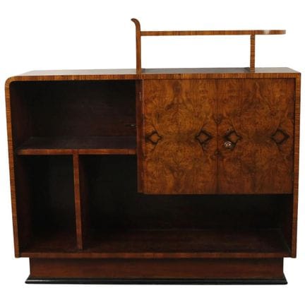 Walnut burl cabinet with compartments. Art Deco. 1
