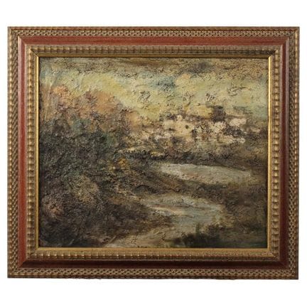 Matteo Puccio (1933) "Landscape" Oil painting on c