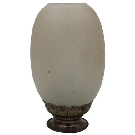 Table lamp made of silver plated metal and decorat