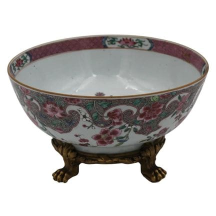 Antique porcelain cup with polychrome floral patte