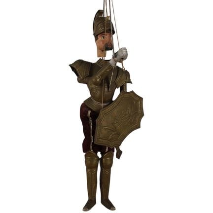 Wooden Marionette Knight. 20th century. 93 cm high