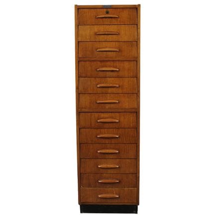 Wooden office chest of drawers with twelve drawers