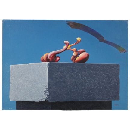 利洛·梅西纳（1941）《抽象》 布面油画。背面标注创作于1976年。50×70厘米