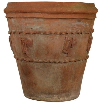 Terracotta Vase with Lictor's Bundles. 49 x 49 cm