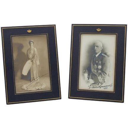 Autographed photographs of Vittorio Emanuele III a