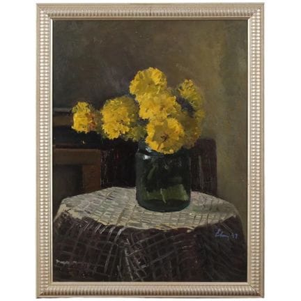 « Nature morte aux fleurs ». Peinture à l'huile su
