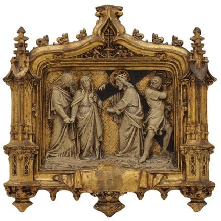 Station du Chemin de Croix n° IV. Bas-relief en pl
