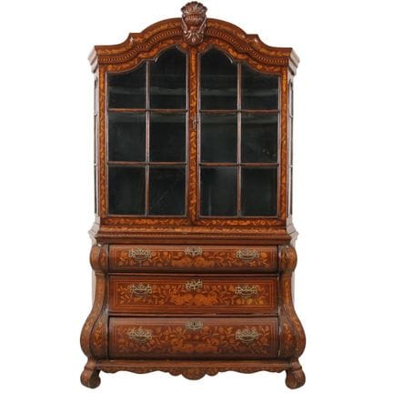 Élégante vitrine à double corps Bois finement incr