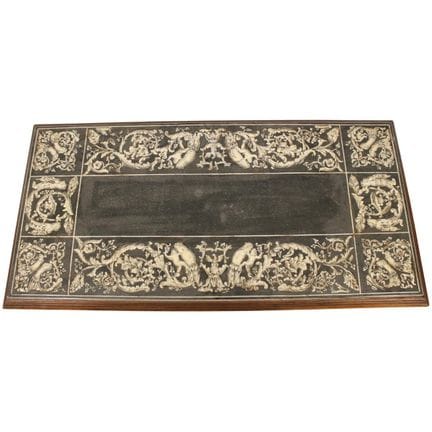 Table basse rectangulaire. Plateau en scagliola ri