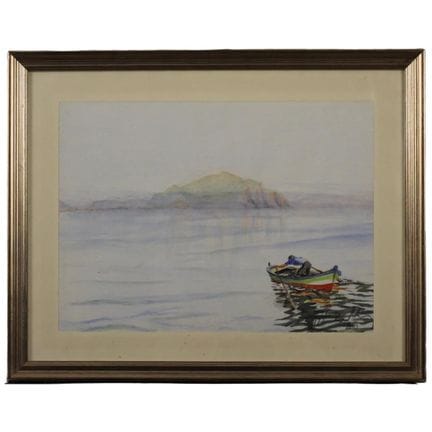 « Vue de Palerme ». Pastel sur papier, encadré. Si