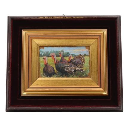 "Tacchini" Oil painting on panel in a gilded woode