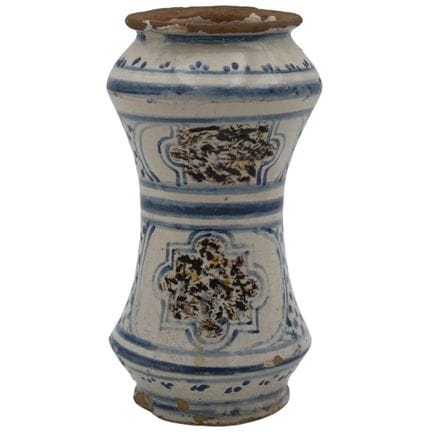 Albarello : majolique ancienne à motifs géométriqu