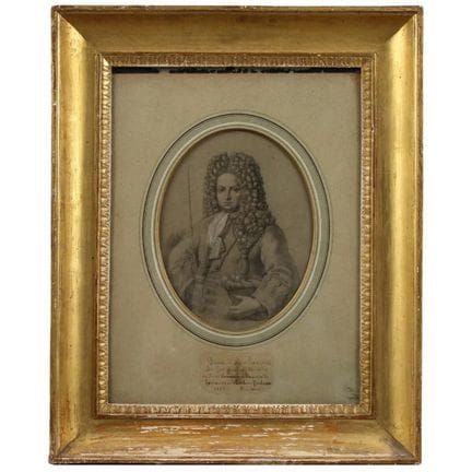 Portrait d'un noble. Gravure sur papier, dans un c