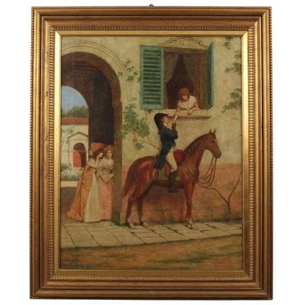 French school of the late 19th century "Courtship"