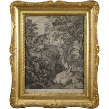 Tray-style frame Print in a gilded wooden tray-sty