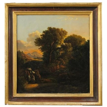 19th-century Italian painting, "Landscape with Fig