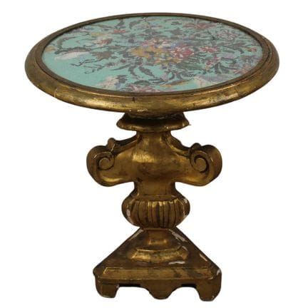 Small table made of carved and gilded wood with or