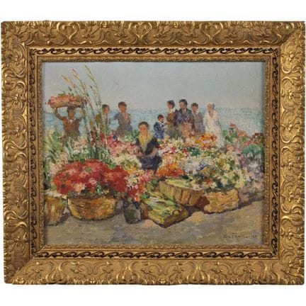 Pietro De Francisco (1873–1969) “Flower Market.” O