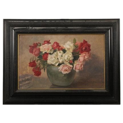 "Still Life with Flowers" Oil painting on cardboar