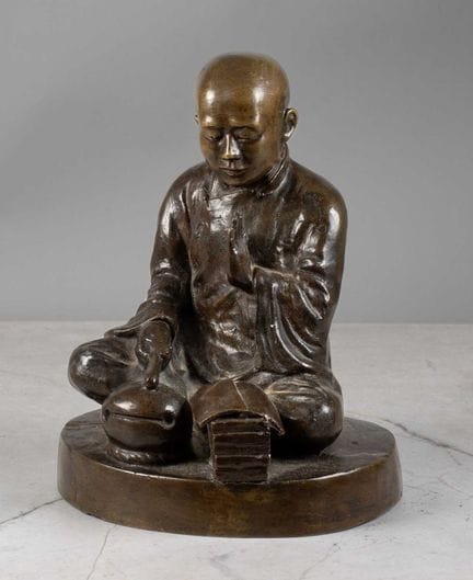Okimono japonais en bronze, période Meiji, représe
