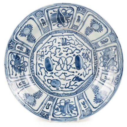 Assiette en porcelaine Kraak, période Wanli, décor