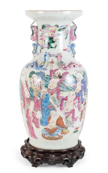 Vase en porcelaine cantonaise, milieu du XIXe sièc
