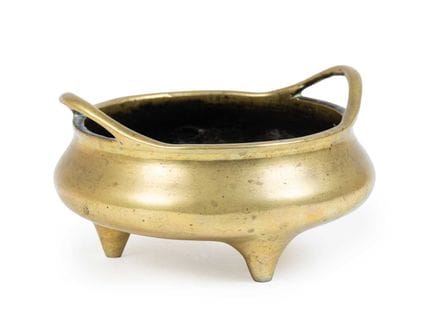 Encensoir chinois en bronze à trois pieds, portant