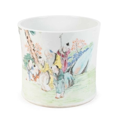 Pot à pinceaux en porcelaine chinoise, période de 
