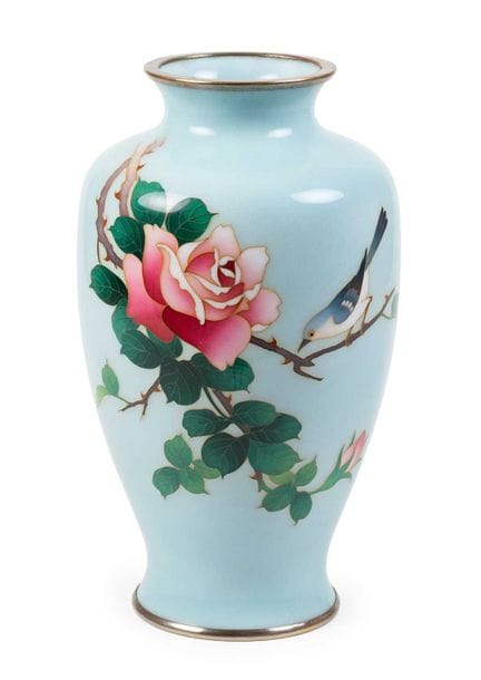 Vase japonais en émail cloisonné, atelier d'Ando J