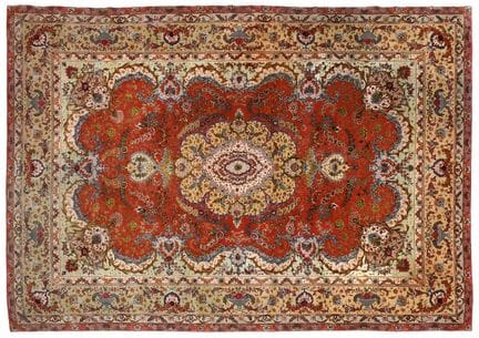 Part-Silk Tabriz Carpet North West Iran, Circa 198