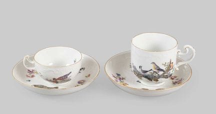 A Meissen Porcelain Teacup and Saucer, circa 1750,