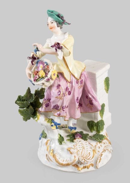 A Meissen Porcelain Figure of a Lady, circa 1750, 