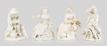 A Set of Four Bow Porcelain Figures of the Rustic 