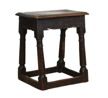 A Late 17th Century Oak Joint Stool, of four-peg c