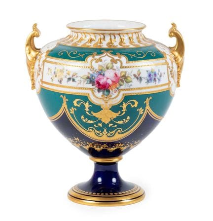 A Royal Crown Derby Porcelain Vase, 1900, of ovoid