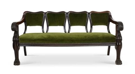 A 19th Century Carved Mahogany Four-Seater Hall Be