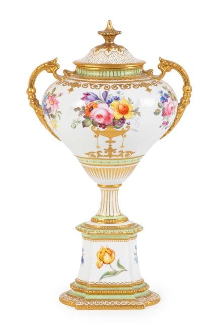 A Royal Crown Derby Porcelain Vase and Cover, by A