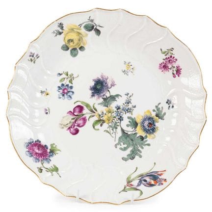 A Meissen Porcelain Dish, circa 1750, of circular 