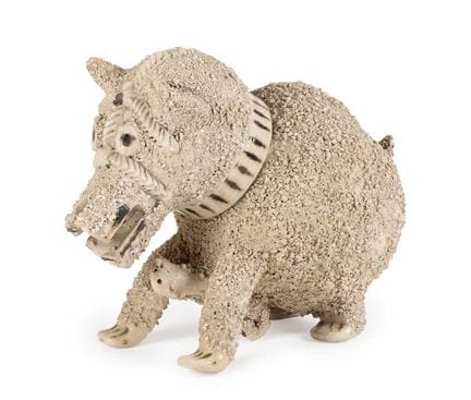 A Staffordshire White Salt-Glazed Stoneware Bear J