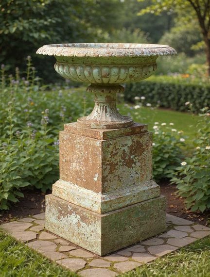 A Victorian Cast Iron Garden Urn, attributed to th