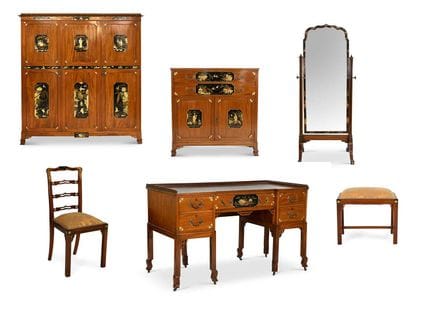 An Early 20th Century Mahogany, Japanned and Gilt-