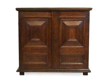An Oak Geometric-Moulded Two-Door Cupboard, late 1