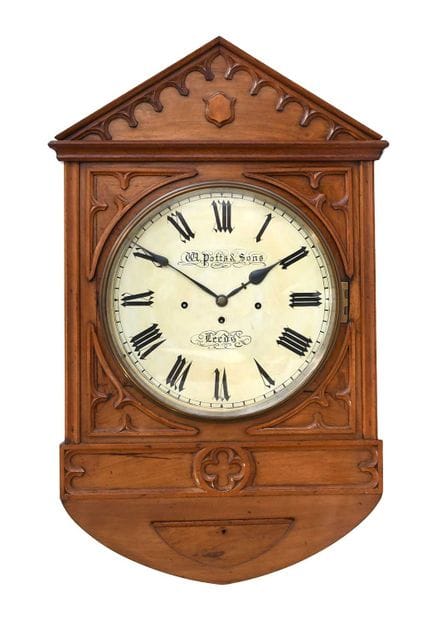A Mahogany Chiming Wall Clock, signed W Potts & So