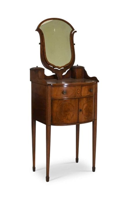 A George III Style Mahogany and Tulipwood-Banded B