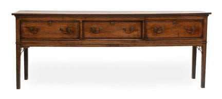 A George III Oak and Mahogany-Crossbanded Low Dres