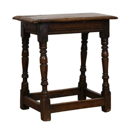 An Oak Joint Stool, circa 1650, of four-peg constr