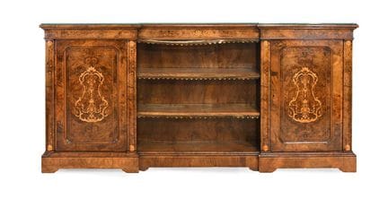 A Victorian Figured Walnut, Burr Walnut and Marque